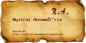 Nyitrai Annamária névjegykártya